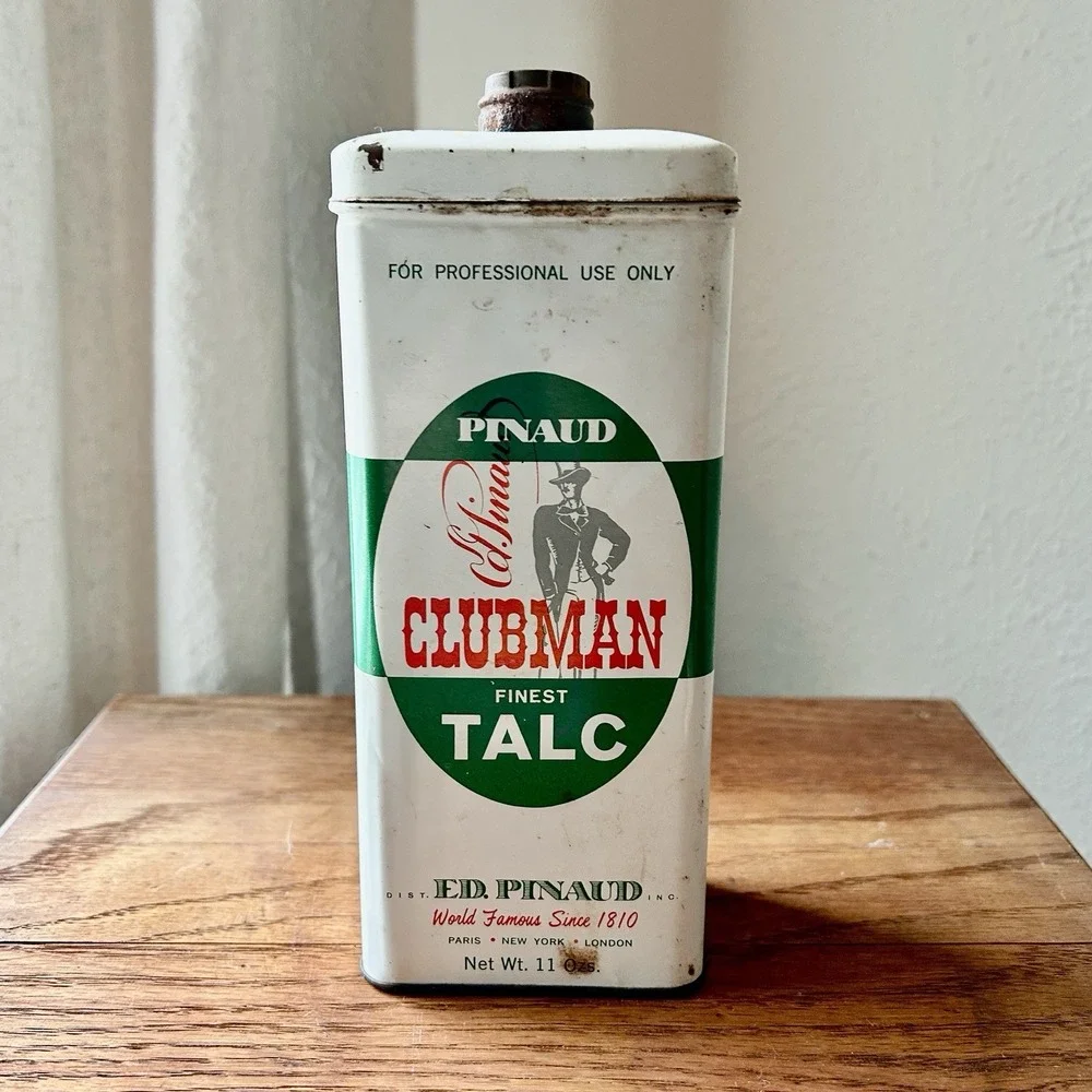 Clubman Pinaud Talc Tin 1962 Johnny Graham Glendale Barber Shop Dallas History